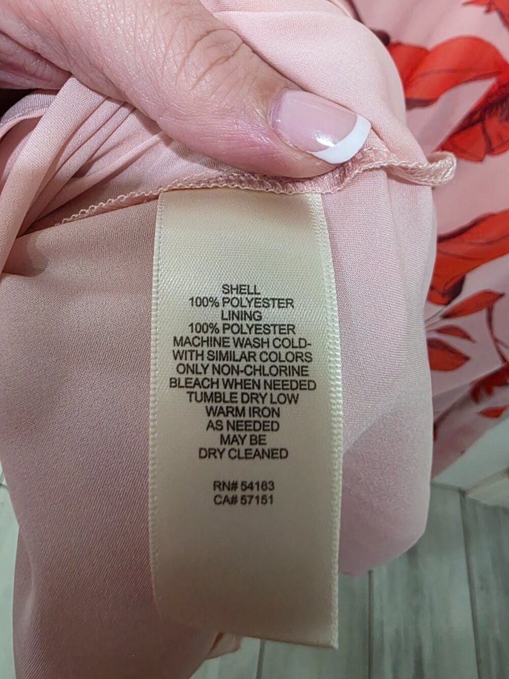 Eliza J Pink Floral Faux Wrap Midi Dress Size 6 Adjustable Straps Double Lined - Picture 8 of 10